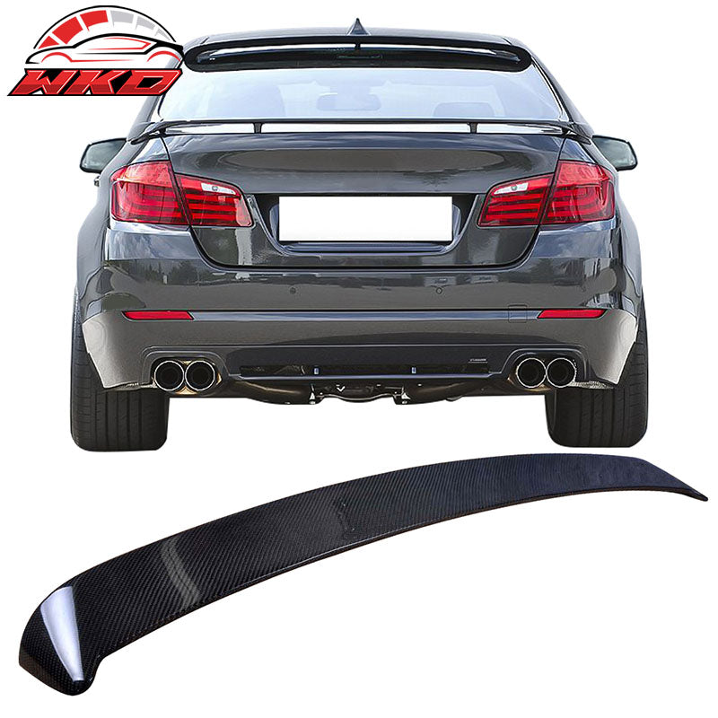 Fits 11-16 BMW F10 5-Series H Style Roof Spoiler - Matte Carbon Fiber