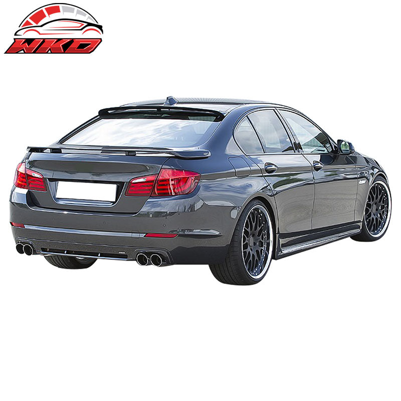 Fits 11-16 BMW F10 5-Series H Style Roof Spoiler - Matte Carbon Fiber