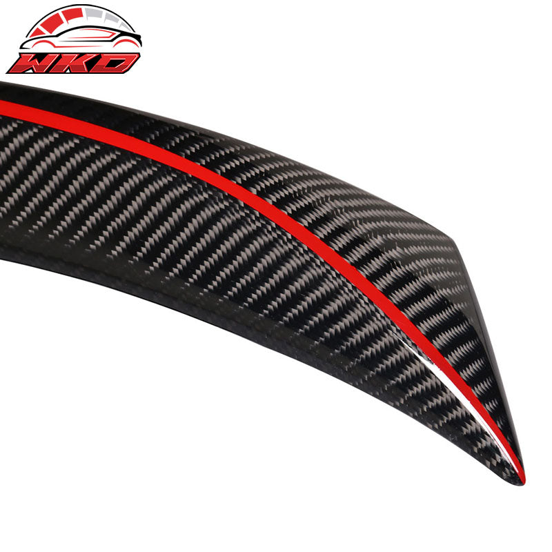 Fits 06-11 BMW E90 3-Series OE Style Trunk Spoiler W/Red Line Matte Carbon Fiber