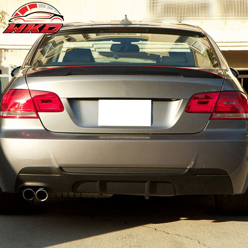 Fits 07-13 BMW 3 Series E92 M3 Performance Trunk Spoiler Carbon Fiber W/Red Line