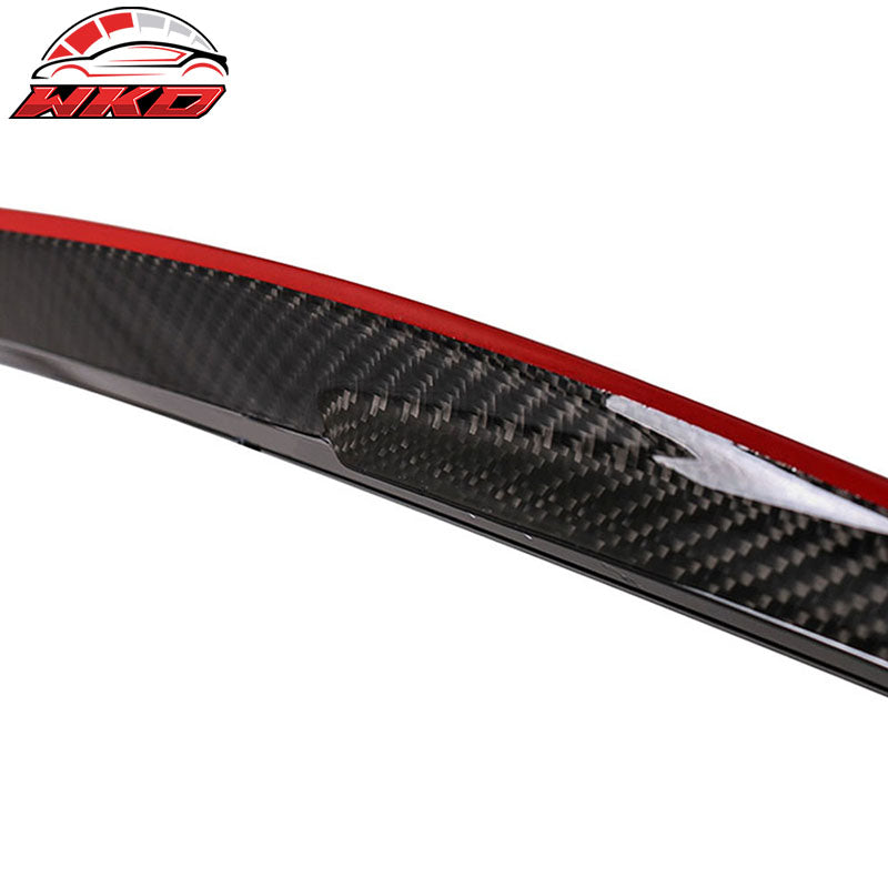 Fits 12-18 BMW F30 Performance Style Trunk Spoiler Matte Carbon Fiber W/Red Line