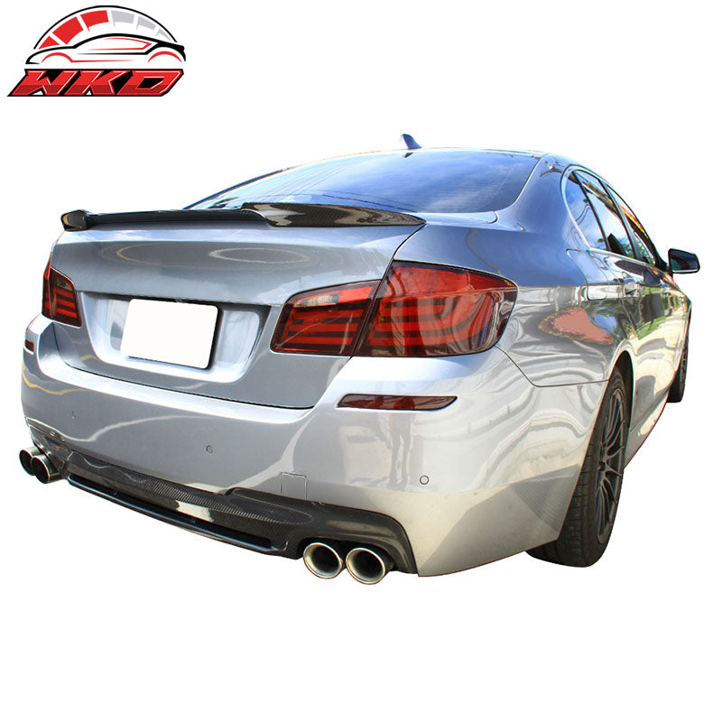 Fits 11-16 BMW 5-Series F10 Sedan M4 Style Trunk Spoiler - Matte Carbon Fiber