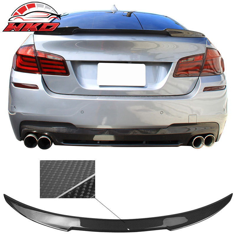 Fits 11-16 BMW 5-Series F10 Sedan M4 Style Real Carbon Fiber Rear Trunk Spoiler