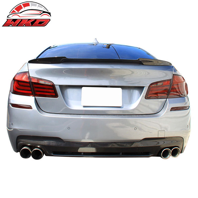 Fits 11-16 BMW 5-Series F10 Sedan M4 Style Real Carbon Fiber Rear Trunk Spoiler