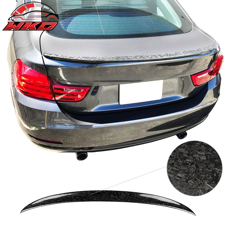 Fits 15-20 BMW F36 Gran Coupe V Style Trunk Spoiler - Matte Forged Carbon Fiber