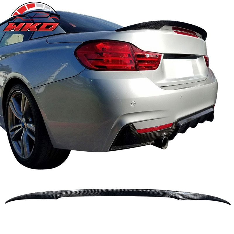 Fits 14-20 BMW F83 M4 F33 4-Series Performance Style Trunk Spoiler Carbon Fiber