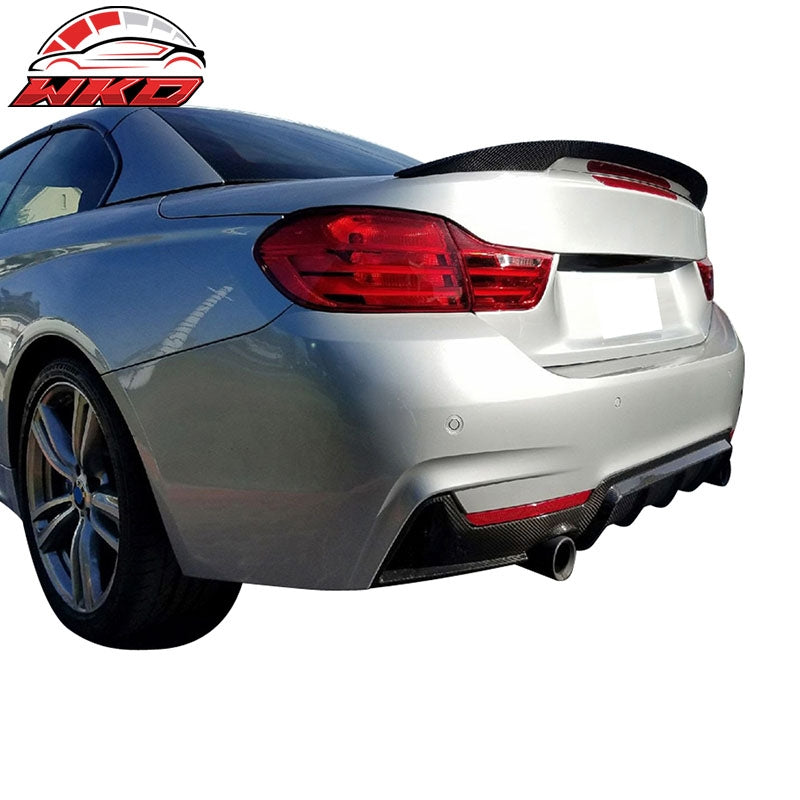 Fits 14-20 BMW F83 M4 F33 4-Series Performance Style Trunk Spoiler Carbon Fiber