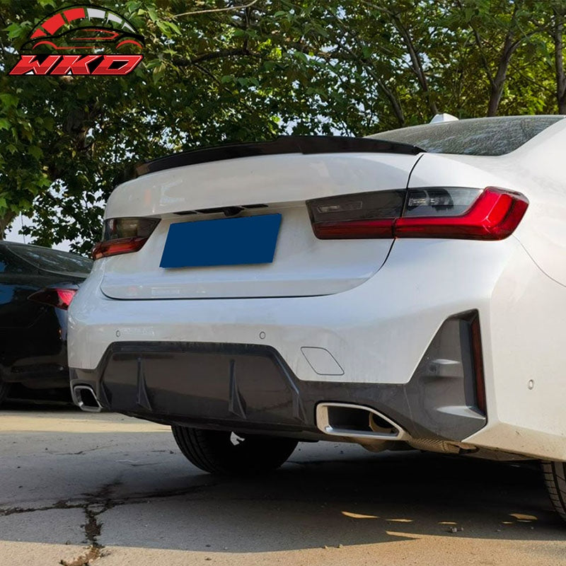 Fits 19-26 BMW 3-Series G20 G80 M3 ABS Trunk Spoiler M4 Style Wing Gloss Black