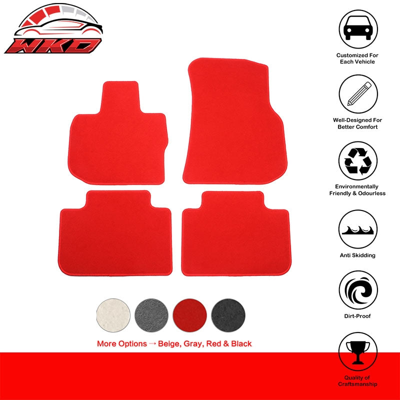 18-24 G01 X3 19-25 G02 X4 Red Nylon Floor Mat Front Rear Carpet Liner FOR: (BMW)