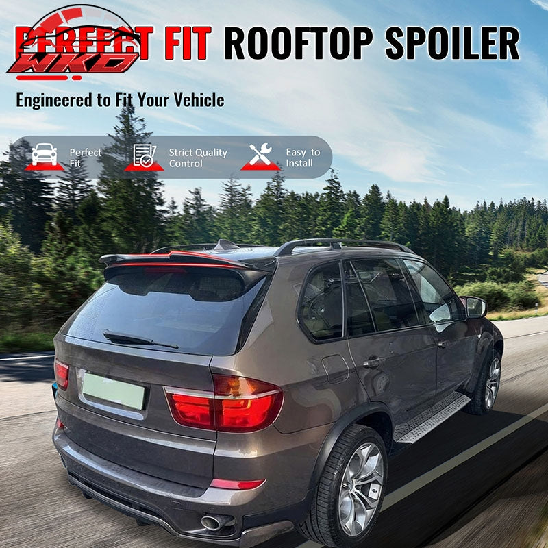 Fits 07-13 BMW X5 E70 Facelift Gloss Black Rear Top Window Roof Spoiler Wing ABS