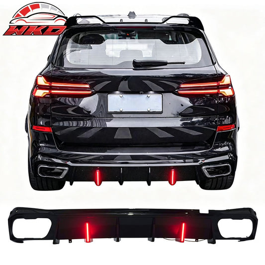 Wholesale For 19-26 BMW X5 G05 M Sport IKON Rear Bumper Diffuser Lip W/ LED PP Gloss Black