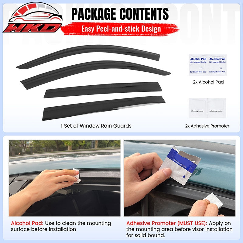 Fits 19-26 BMW G05 X5 Low Profile Style Tape on Window Visors Sun Vent Deflector