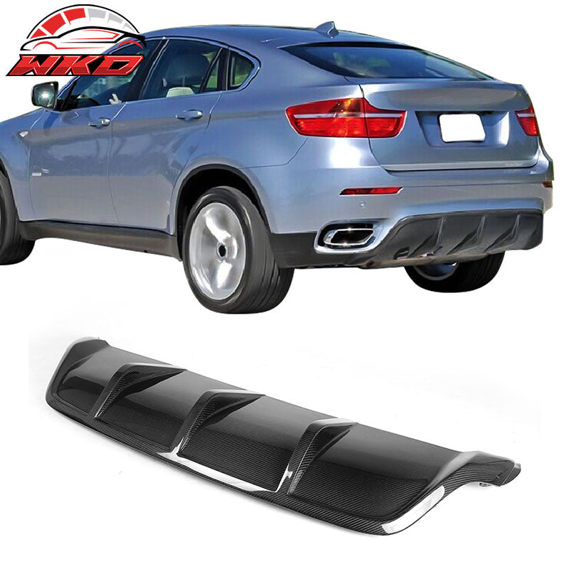 Fits 08-14 BMW X6 E71 Rear Diffuser Bumper Lip Matte Carbon Fiber CF