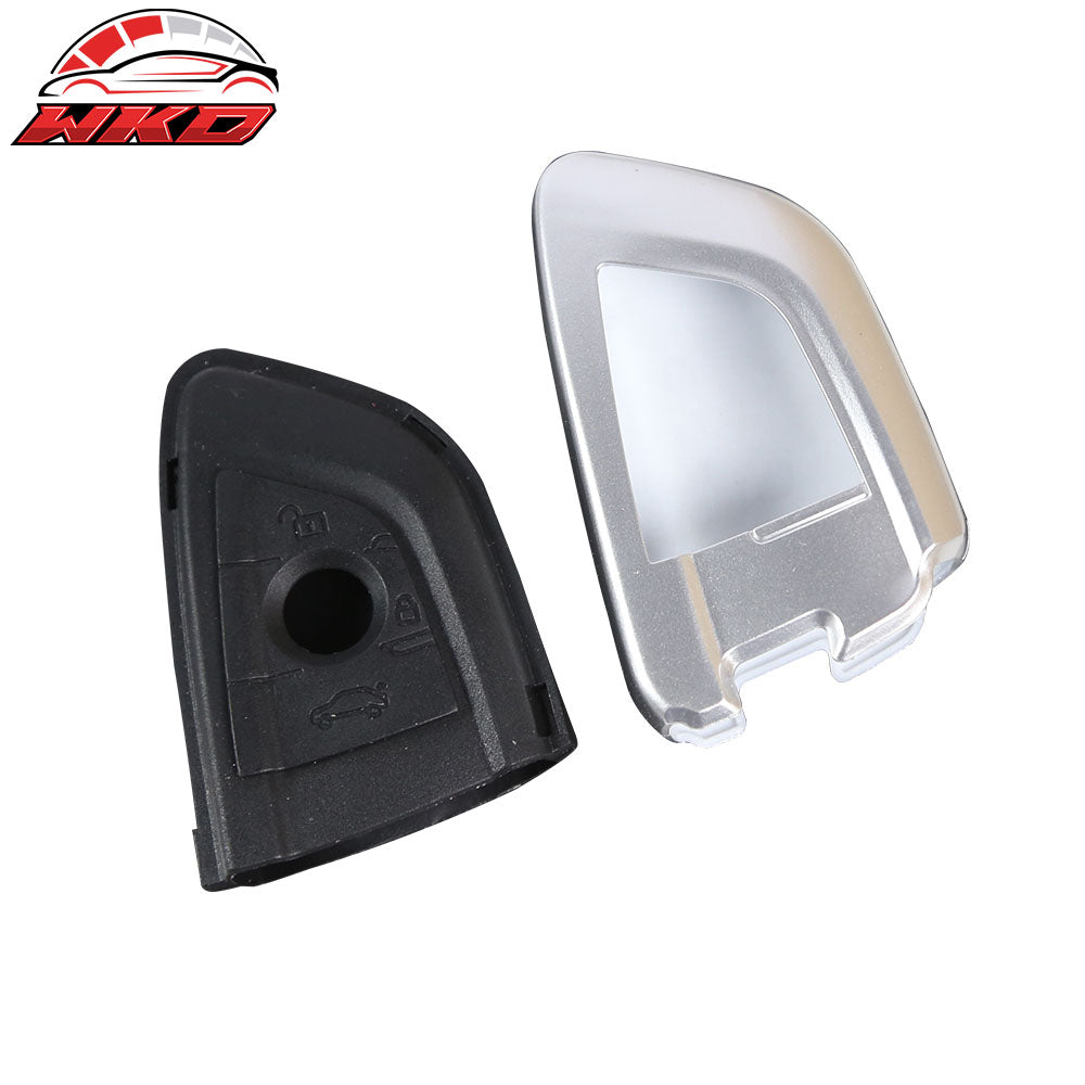 Fits BMW Car Smart Remote Key Fob Shell Holder Case Cover Silver
