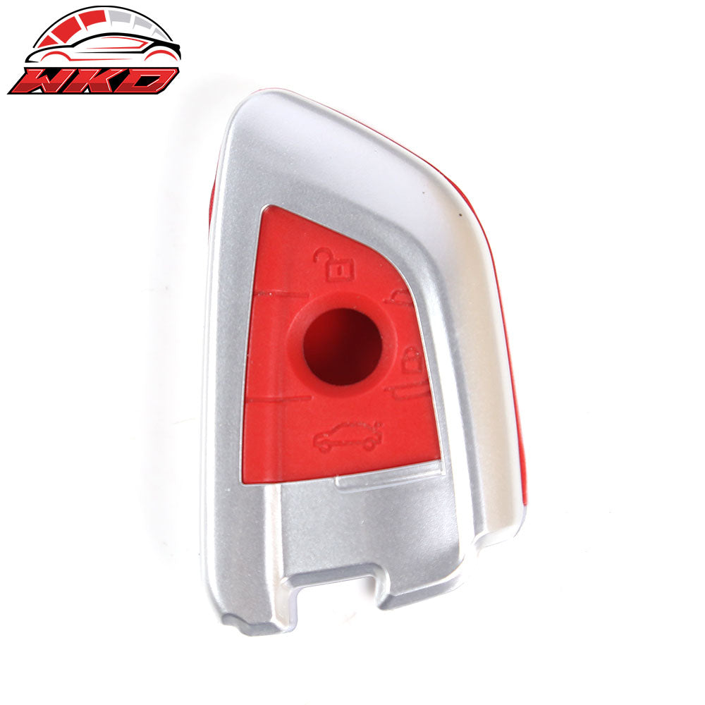 Fits BMW 1 3 4 5 6 7 Series Remote Blade 3 Key Fob Shell Holder Cover Silver Red