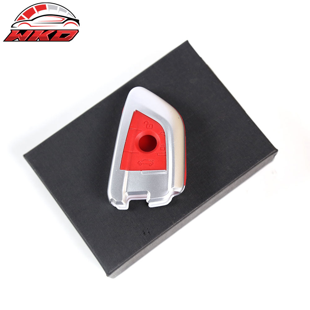 Fits BMW 1 3 4 5 6 7 Series Remote Blade 3 Key Fob Shell Holder Cover Silver Red