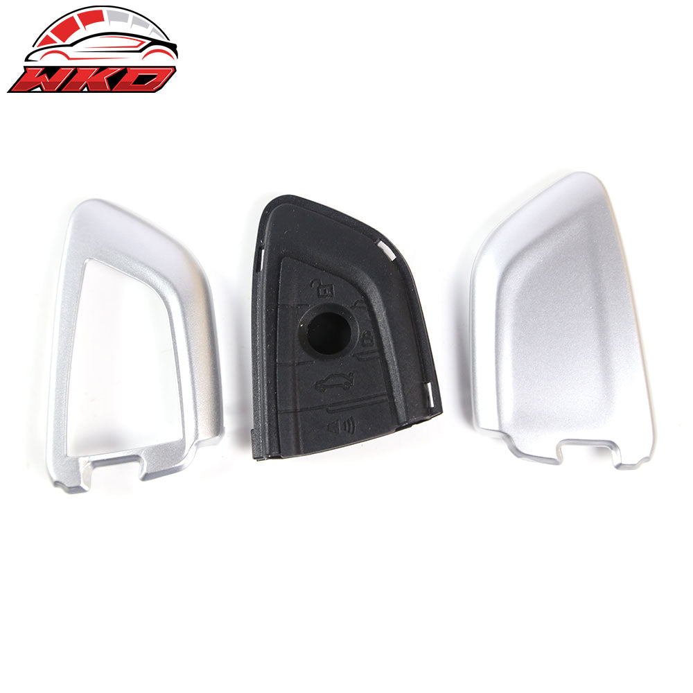 Fits BMW Car Smart Remote Key Fob Shell Holder Case Cover Silver Plastic