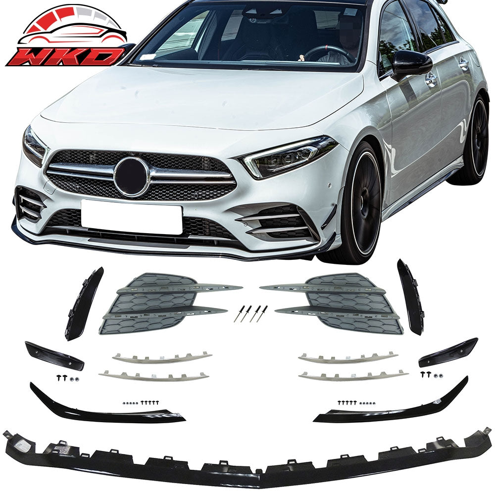 Wholesale 20-22 Benz W177 A35 AMG Style Front Bumper Lip with Grille Chrome moulding