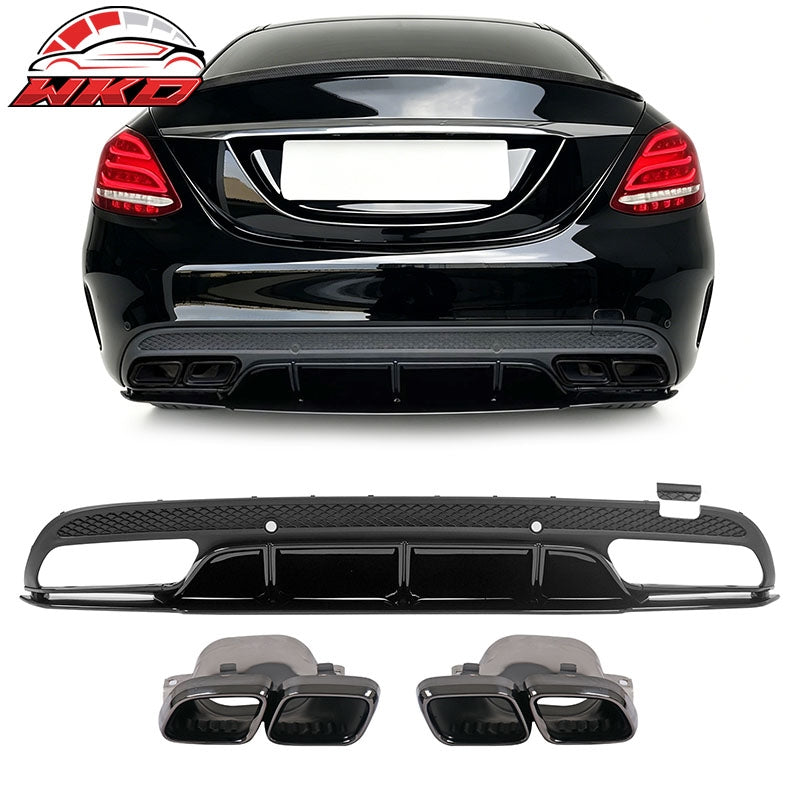 Wholesale 15-21 Benz C-Class C300 C400 C63 Edition1 Style Rear Diffuser + Exhaust Tip
