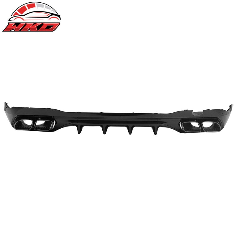Fits 22-26 Benz C-Class C300 C43 Sedan W206 C63 Style Rear Diffuser Exhaust Tips