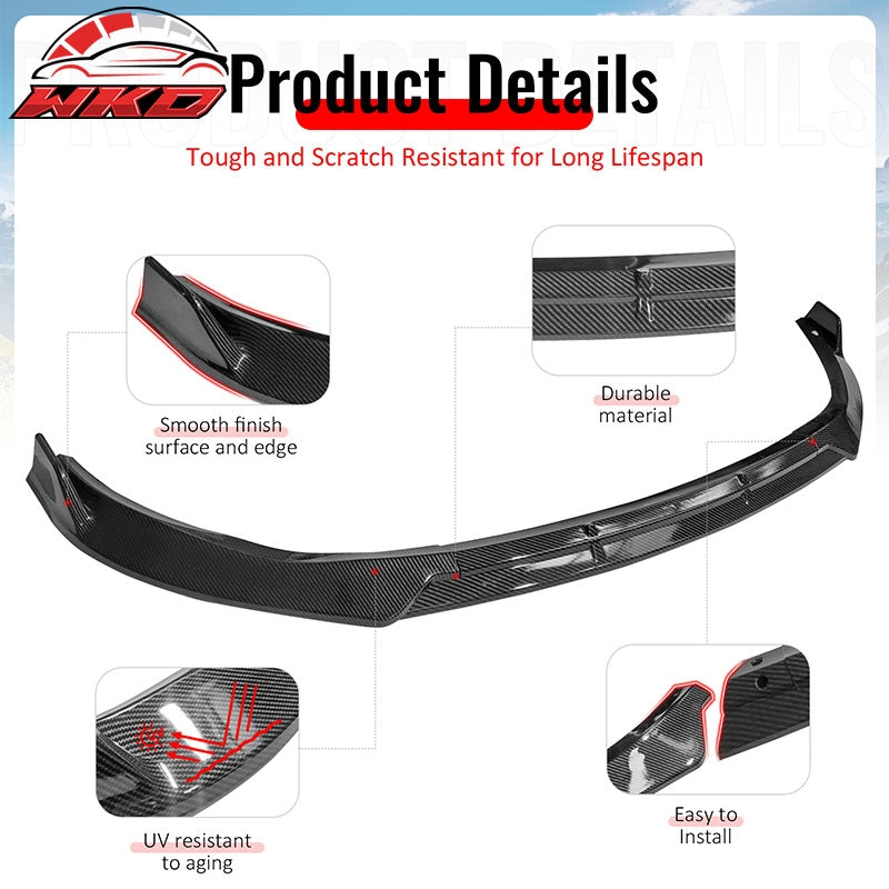 For 19-22 Benz C-Class C43 AMG C300 BR Style Front Bumper Lip Carbon Fiber Print