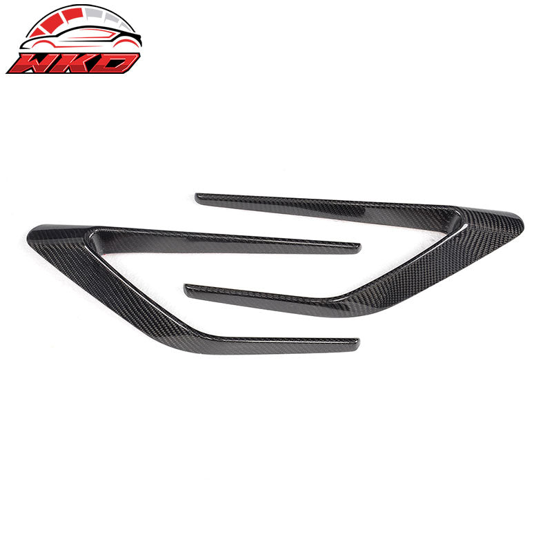 Fits 15-18 Benz C-Class W205 2PCS Front Fender Scoop Air Vents Carbon Fiber CF