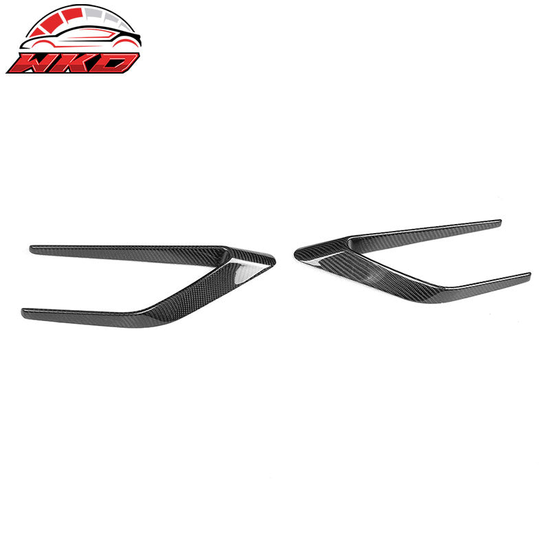 Fits 15-18 Benz C-Class W205 2PCS Front Fender Scoop Air Vents Carbon Fiber CF