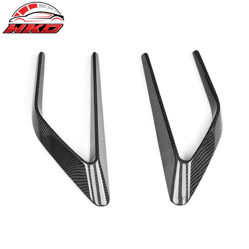 Fits 15-18 Benz C-Class W205 2PCS Front Fender Scoop Air Vents Carbon Fiber CF