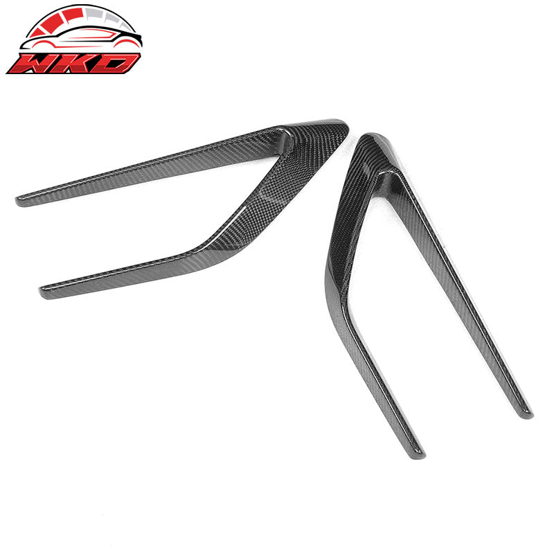 Fits 15-18 Benz C-Class W205 2PCS Front Fender Scoop Air Vents Carbon Fiber CF