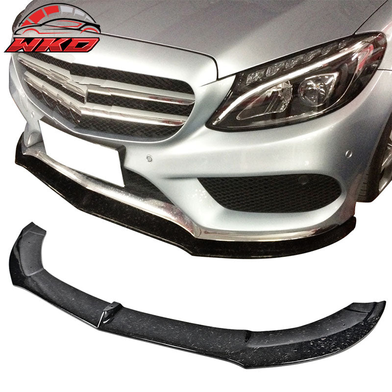Fits 15-18 Benz W205 AMG PSM Style Front Bumper Lip Forged Matte Carbon Fiber
