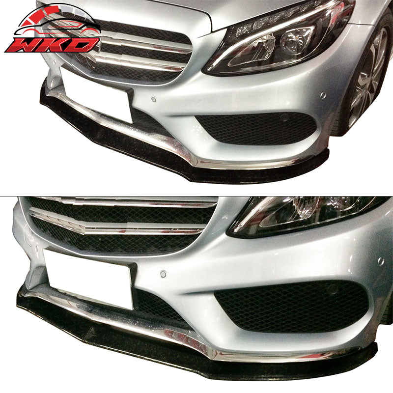 Fits 15-18 Benz W205 AMG PSM Style Front Bumper Lip Forged Matte Carbon Fiber