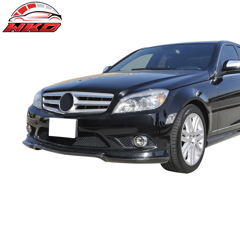 Fits 08-11 Mercedes W204 C-Class CS Style Front Bumper Lip Matte Carbon Fiber