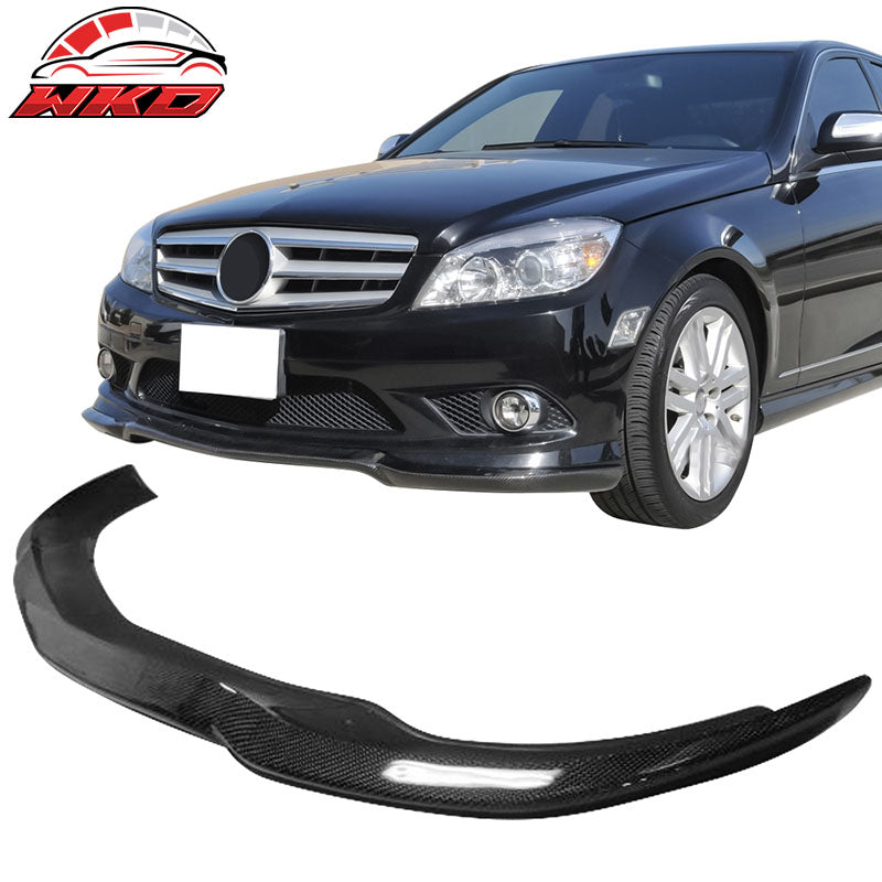 Fits 08-11 Mercedes W204 C-Class CS Style Front Bumper Lip Matte Carbon Fiber