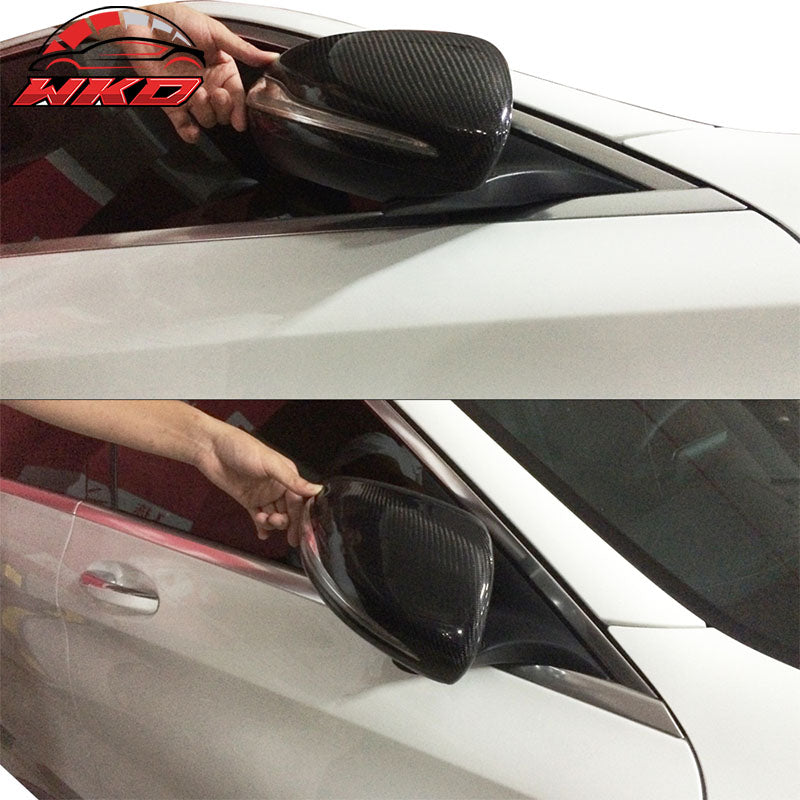 Fits 15-18 Benz W205 C Class W222 S Class 2PCS Mirror Covers Matte Carbon Fiber