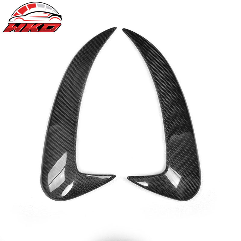 Fits 15-18 Benz C-Class W205 2PC Rear Bumper Spoiler Air Vent Matte Carbon Fiber