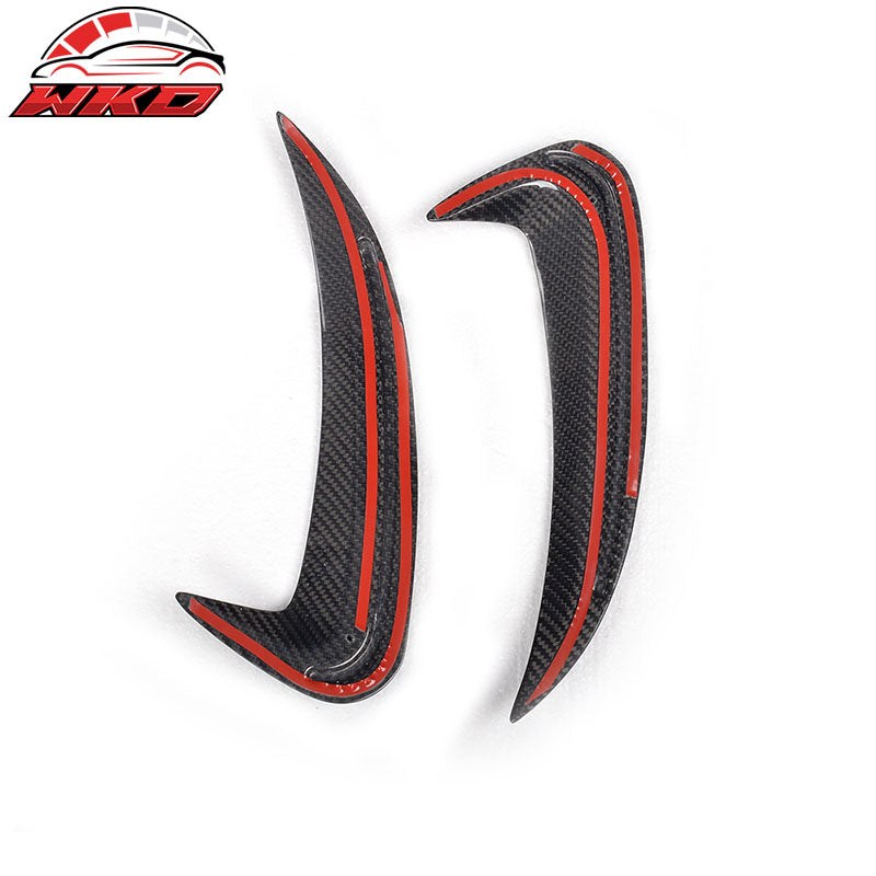Fits 15-18 Benz C-Class W205 2PC Rear Bumper Spoiler Air Vent Matte Carbon Fiber