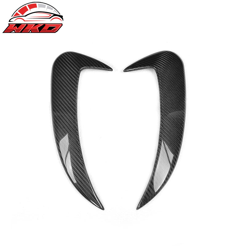 Fits 15-18 Benz C-Class W205 Sedan Rear Bumper Vents Spoiler Flics Carbon Fiber
