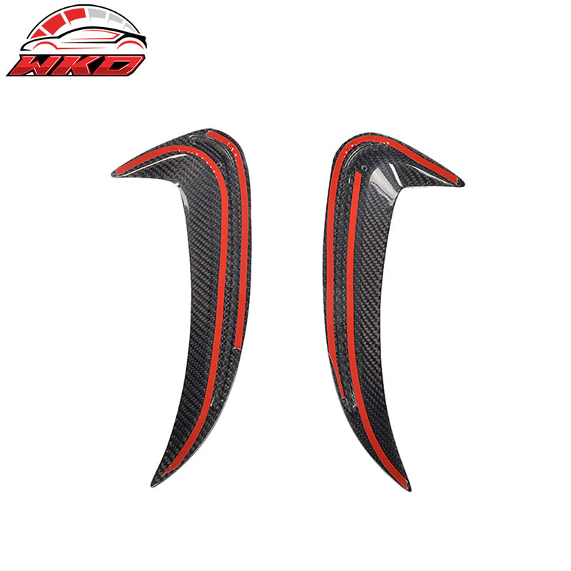Fits 15-18 Benz C-Class W205 Sedan Rear Bumper Vents Spoiler Flics Carbon Fiber