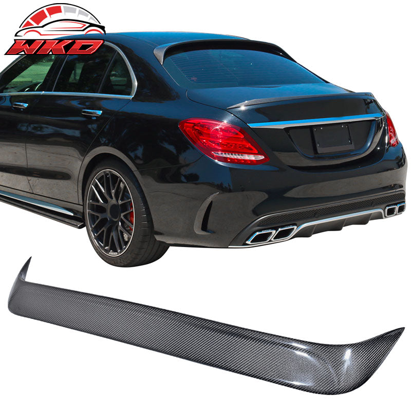 Fits 15-21 Benz C Class W205 Sedan 4Dr OE Style Roof Spoiler Matte Carbon Fiber