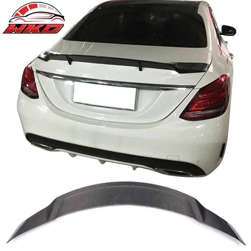 Fits 15-21 Benz W205 C Class 4DR Sedan JC style Matte Carbon Fiber Trunk Spoiler