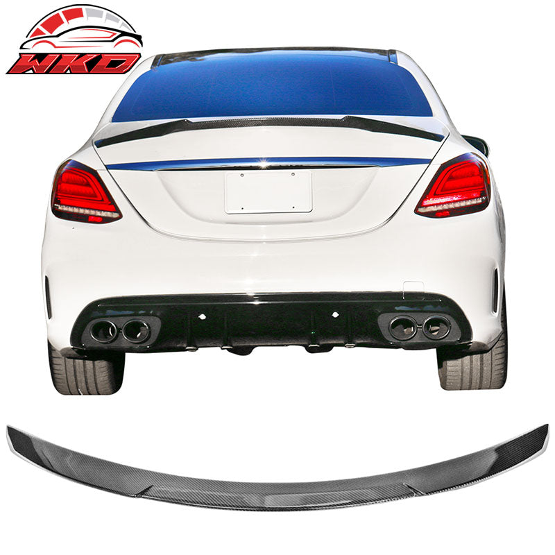 Fits 15-21 Benz W205 C Class Sedan 4Dr ML Stytle Trunk Spoiler Carbon Fiber CF