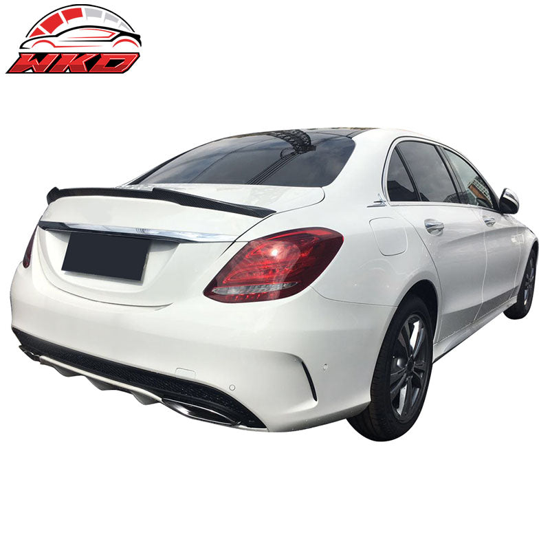 Fits 15-21 Benz W205 C Class Sedan 4Dr ML Stytle Trunk Spoiler Carbon Fiber CF