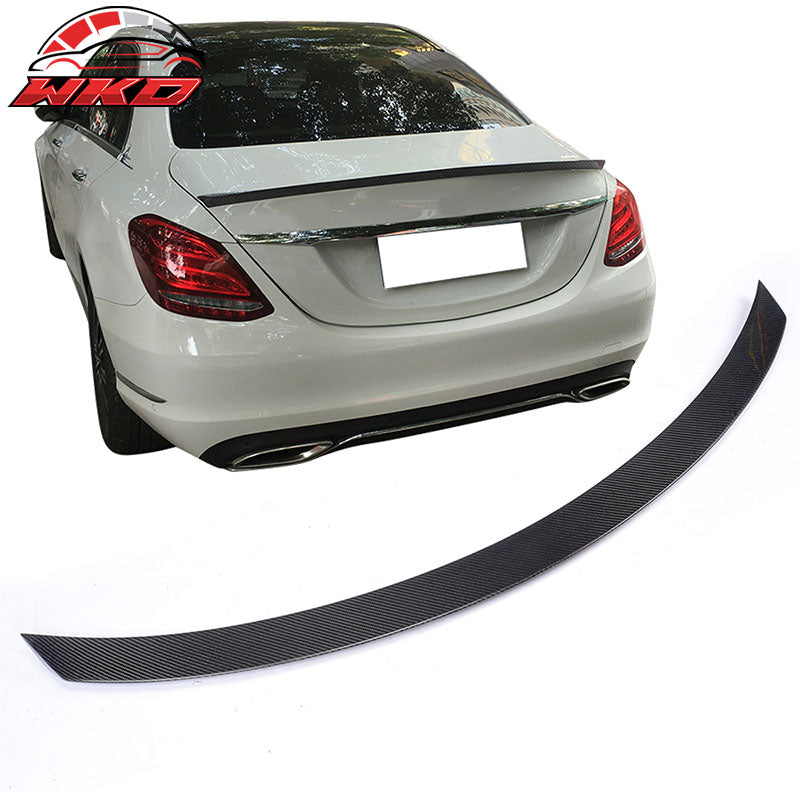 Fits 15-21 Benz W205 C Class ML Style Carbon Fiber Trunk Spoiler