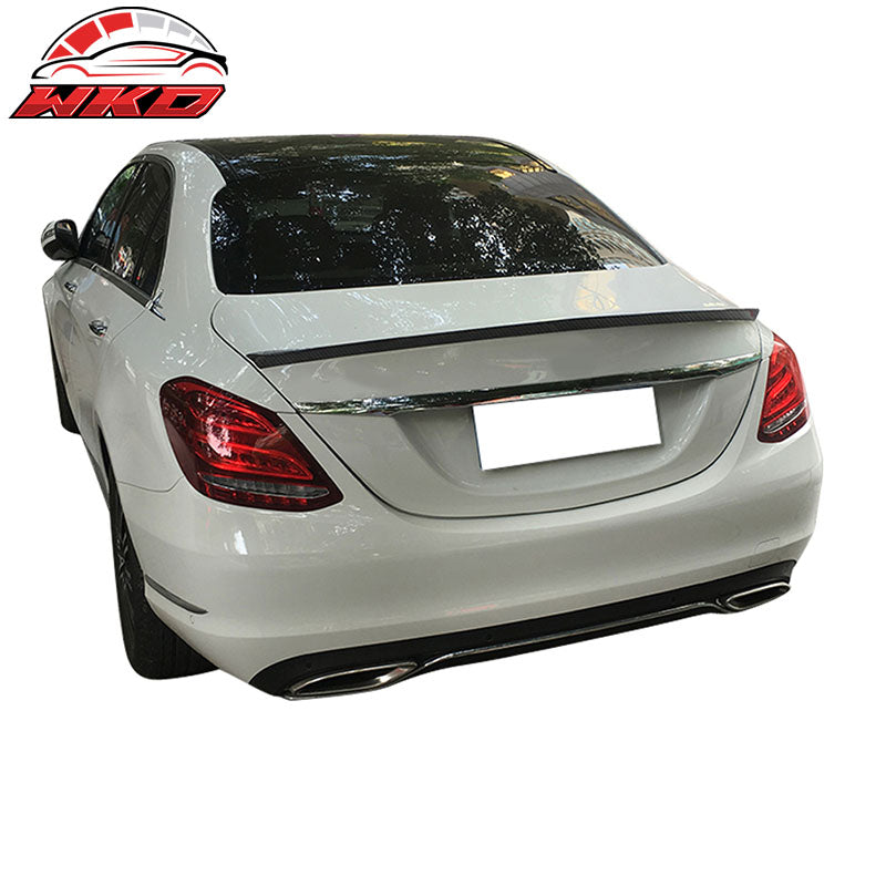Fits 15-21 Benz W205 C Class ML Style Carbon Fiber Trunk Spoiler