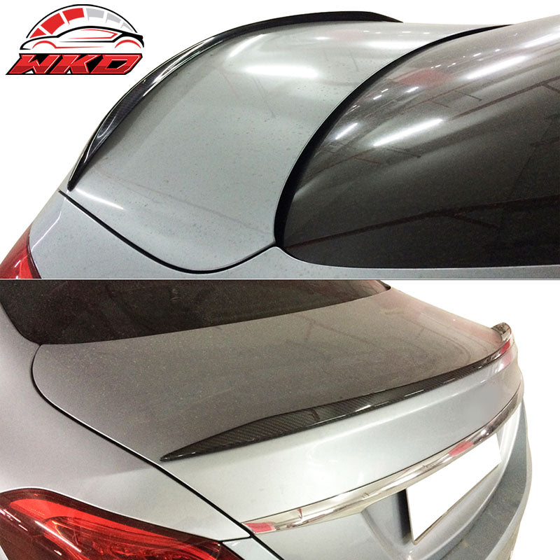 Fits 15-21 Benz W205 C Class 4DR Sedan OE style Matte Carbon Fiber Trunk Spoiler