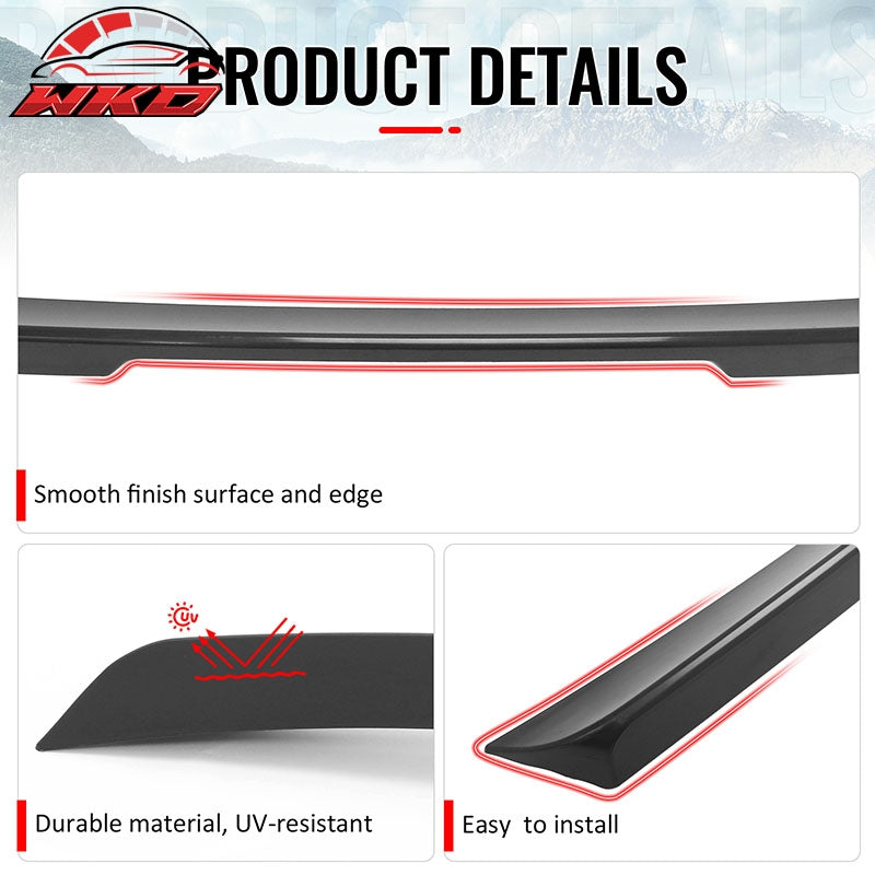 Fits 01-07 Benz C-Class W203 Sedan 4-Door IKON Trunk Spoiler Unpainted Black ABS