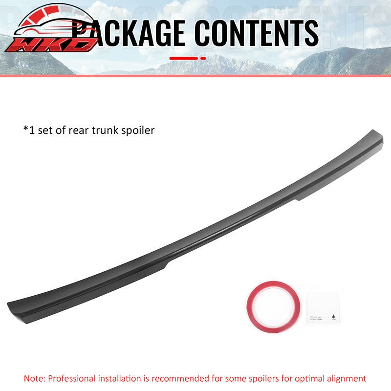 Fits 01-07 Benz C-Class W203 Sedan 4-Door IKON Trunk Spoiler Unpainted Black ABS