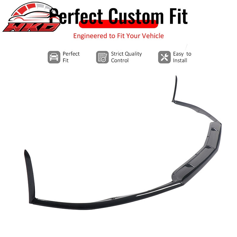 Fits 15-21 Benz C-Class W205 C63 AMG S Front Bumper Lip Spoiler Gloss Black PP