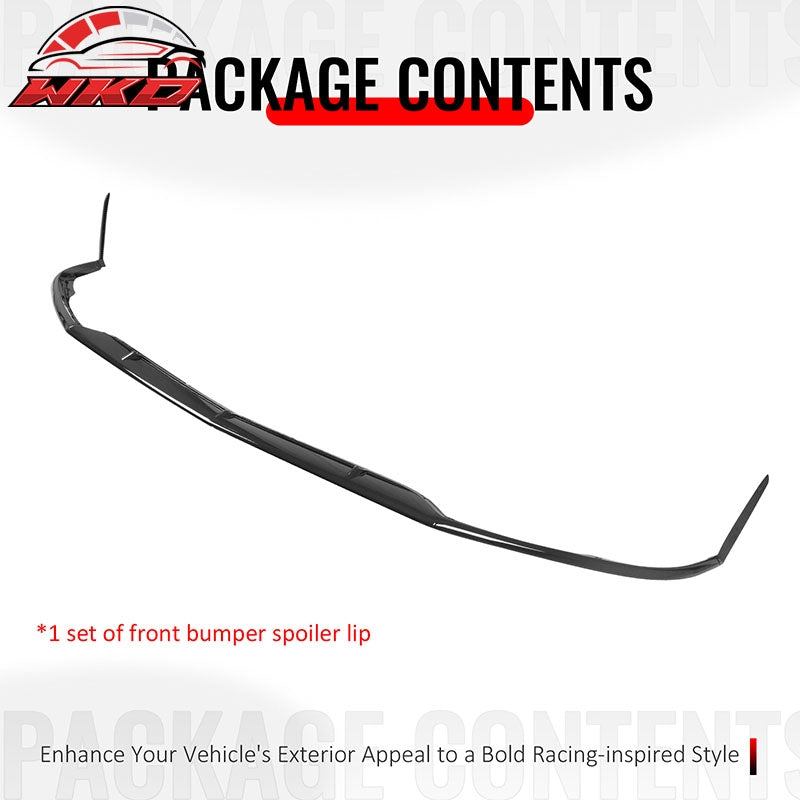 Fits 15-21 Benz C-Class W205 C63 AMG S Front Bumper Lip Spoiler Gloss Black PP