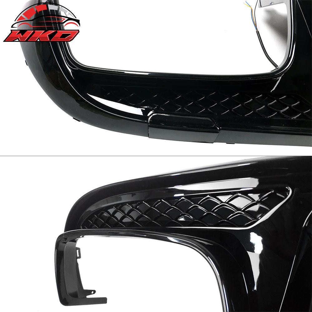 Fit 15-21 Benz W205 C Class C63 AMG B Style Rear Bumper Lip Diffuser Gloss Black